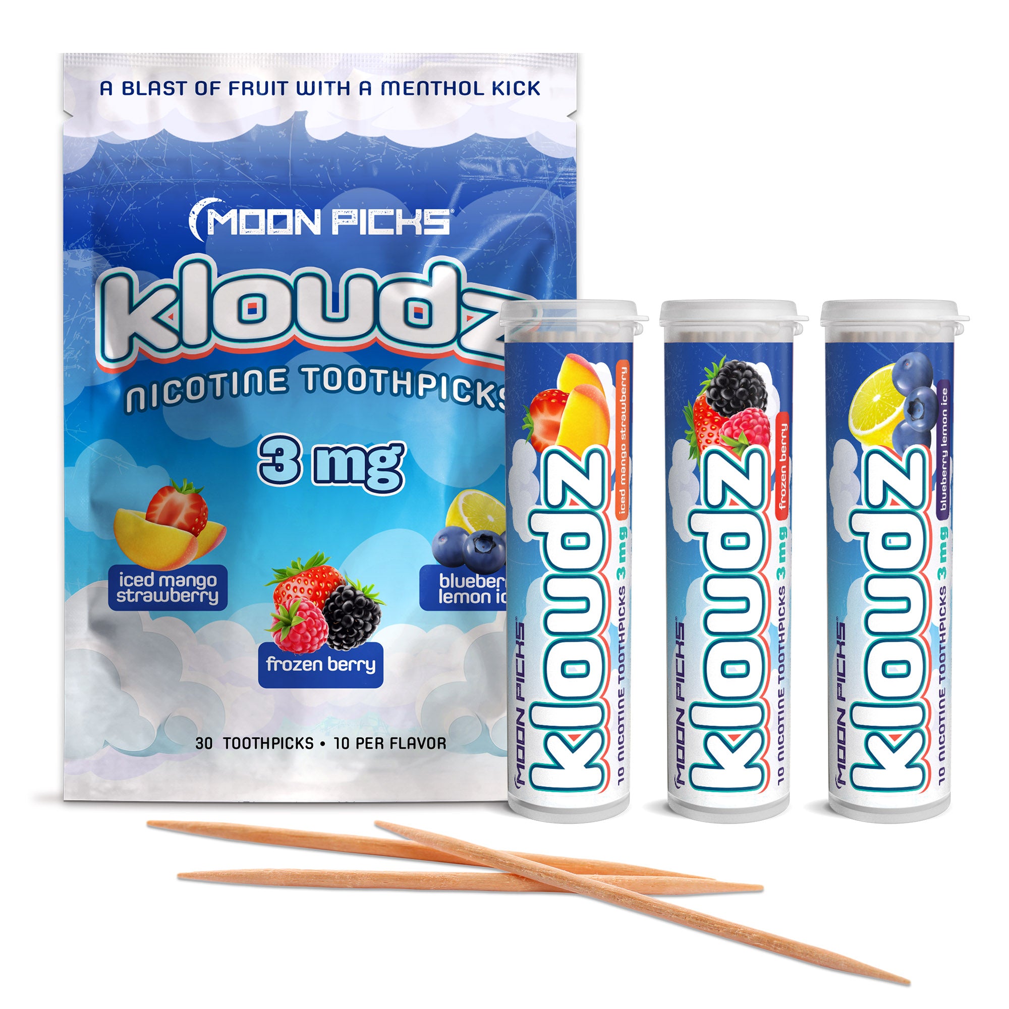 Kloudz 3mg Nicotine - Variety Sampler 3pk - Moon Picks
